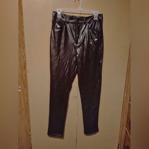 Black Stretchy Leather Jeggings